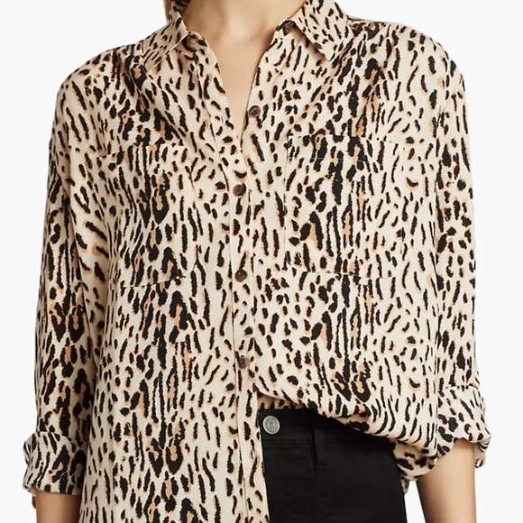Joie 'Lidelle' Leopard Print Blouse, Size L - Picture 12 of 13